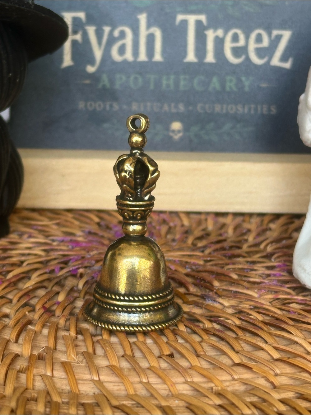 Mini Witch Bell – Brass Tone Ritual & Altar Bell - Picture 2 of 4